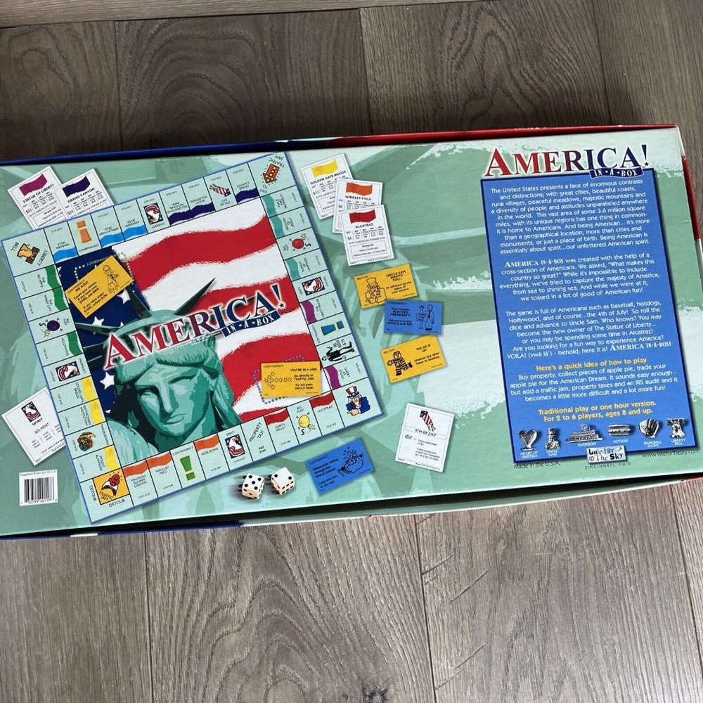 America! In-A-Box Board Game by Late for the Sky Monopoly Style Game  - Picture 2 of 10